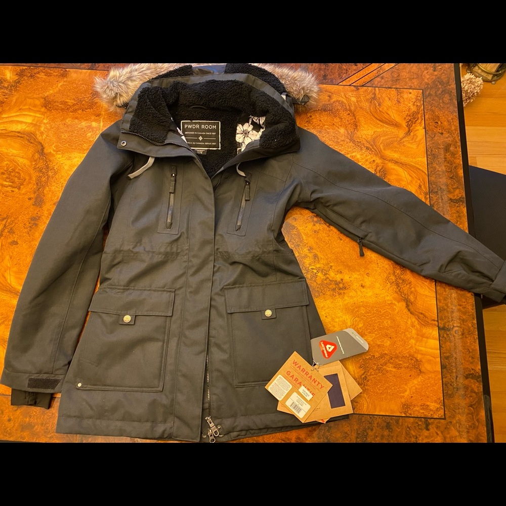 Powder Room Station w/Faux Fur Womens Insulated Snowboard Jacket
